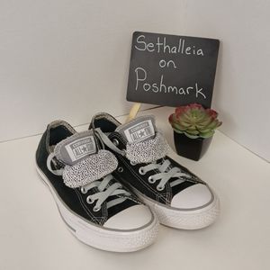 Converse All Stars Double Tongue Classic Black & Gray Womens Sz 7